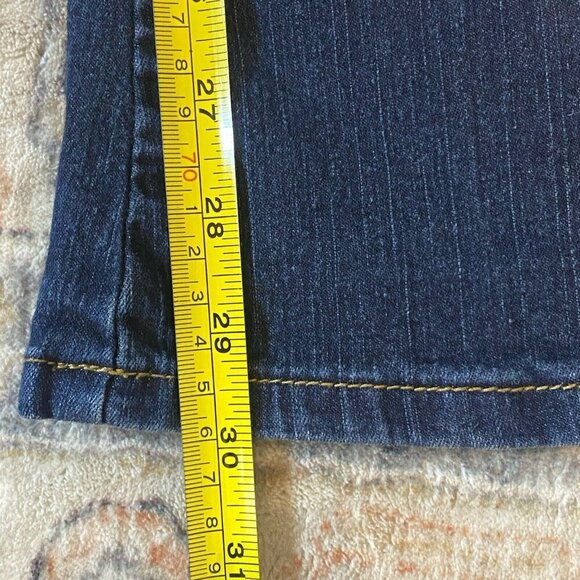 COS Jeans Bootcut Leg Denim Women's Size 10 Blue Dark Wash Mid Rise Embr… - Picture 4 of 12
